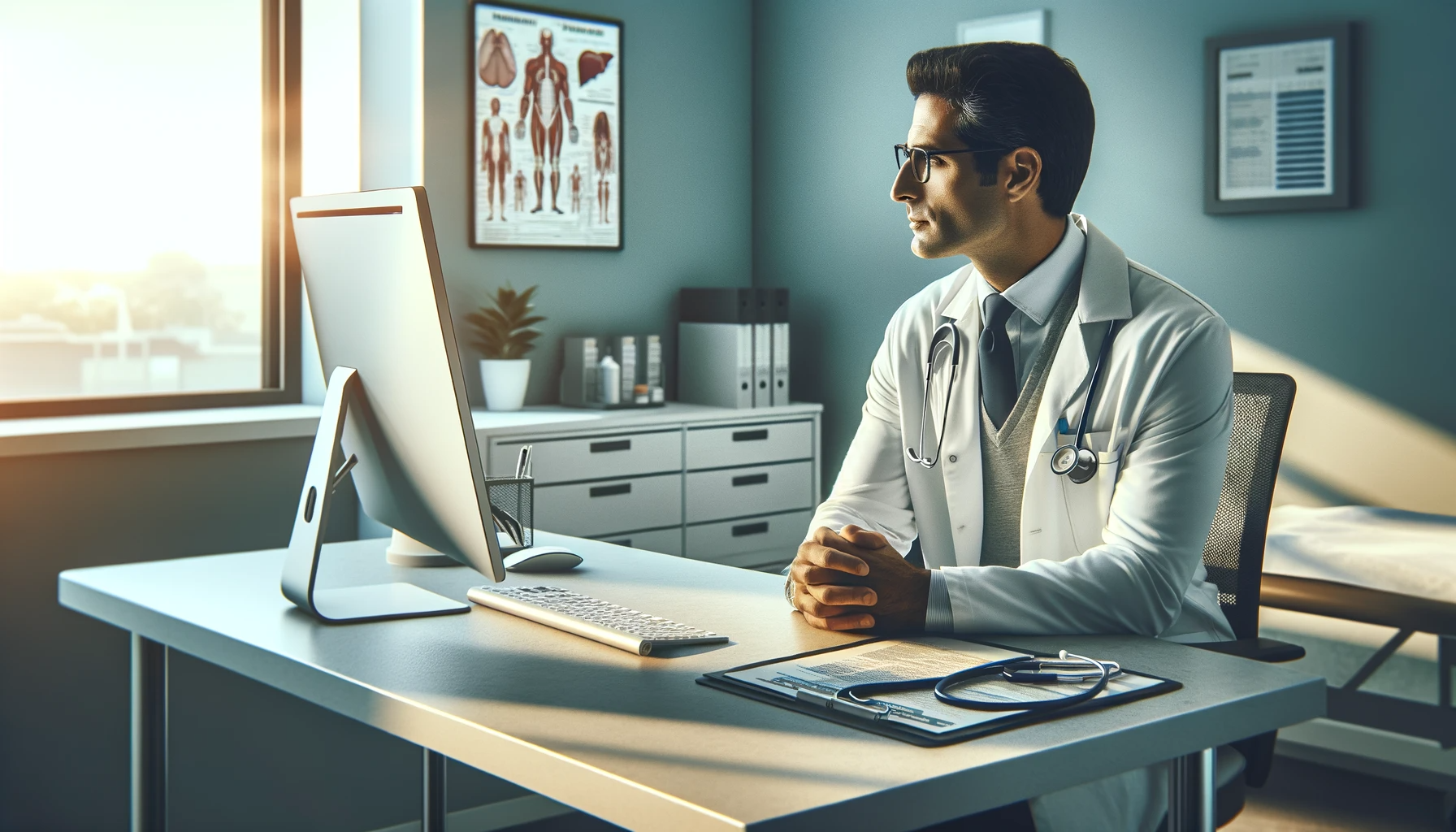 Doctor using preventya digital services in a clinic